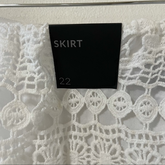 Lane Bryant Crochet Overlay White Cotton Midi Skirt NWT-22 - Picture 5 of 8